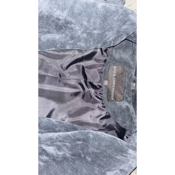 Bod & Christensen Suede Jacket Gray  M Fall Hip Leather Coat Blazer Nwot - Picture 6 of 7
